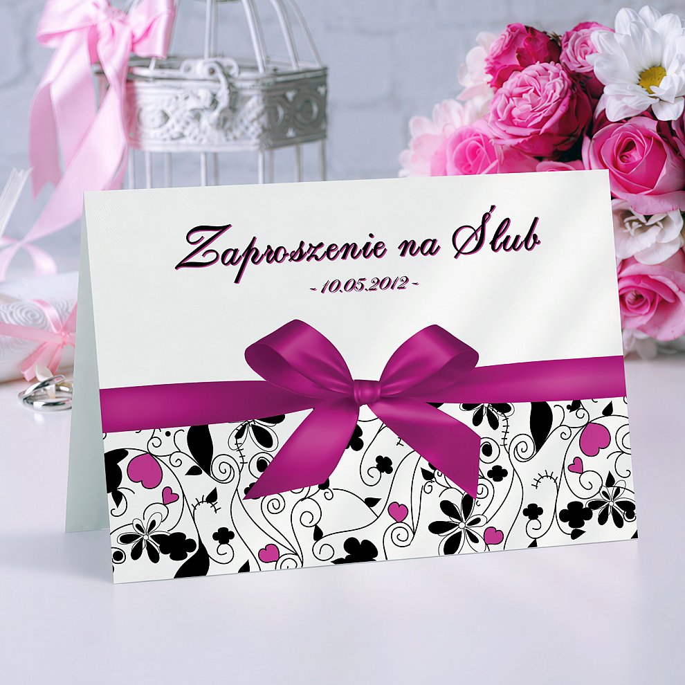 Zaproszenia Ślubne Model 2 różowy